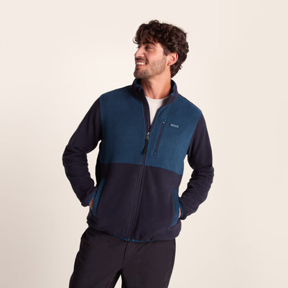 Banwell Mens Microfleece Jacket - Dark Indigo/Petrol Green