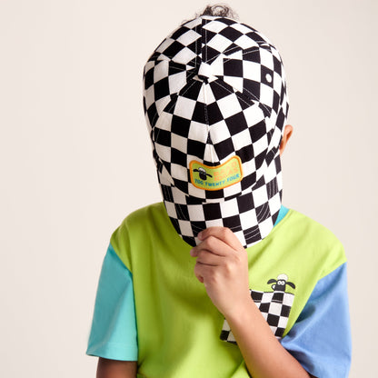Bardoka Kids Shaun the Sheep Baseball Cap - Black White Checkerboard