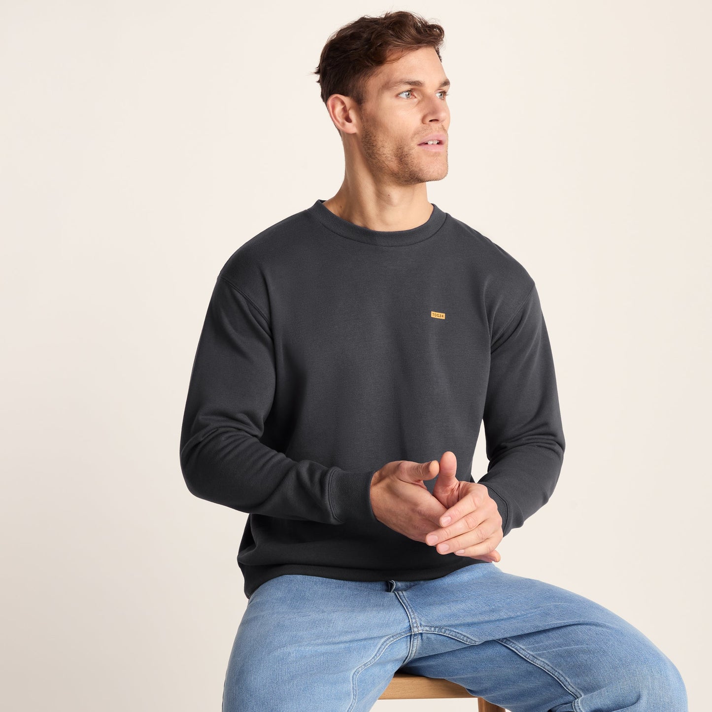 Barnaby Mens Relaxed Fit Supersoft Sweat - Deep Slate