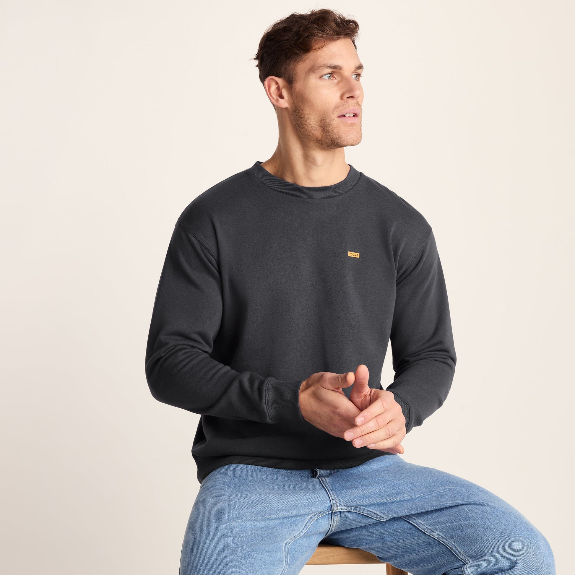 Barnaby Mens Relaxed Fit Supersoft Sweat - Deep Slate