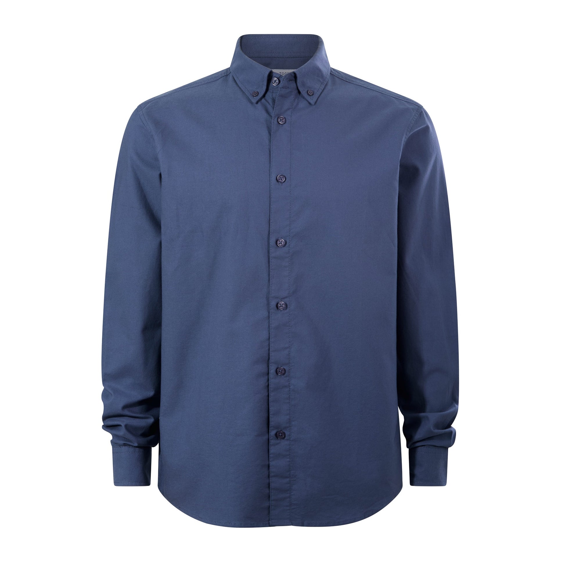 Barry Mens Long Sleeved Cotton Oxford  Shirt - Smokey Blue