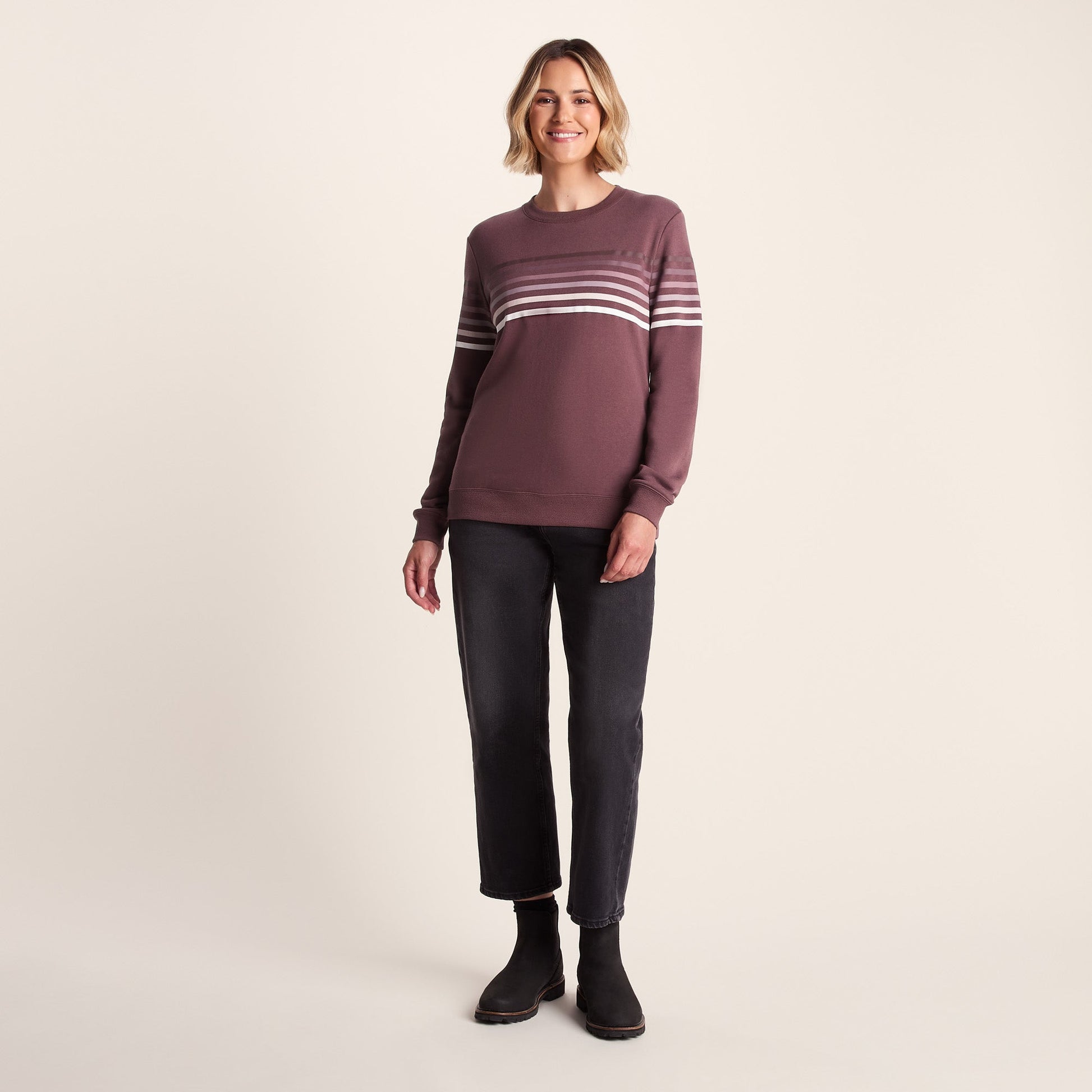 Bayman Womens Supersoft Sweat - Dark Mauve