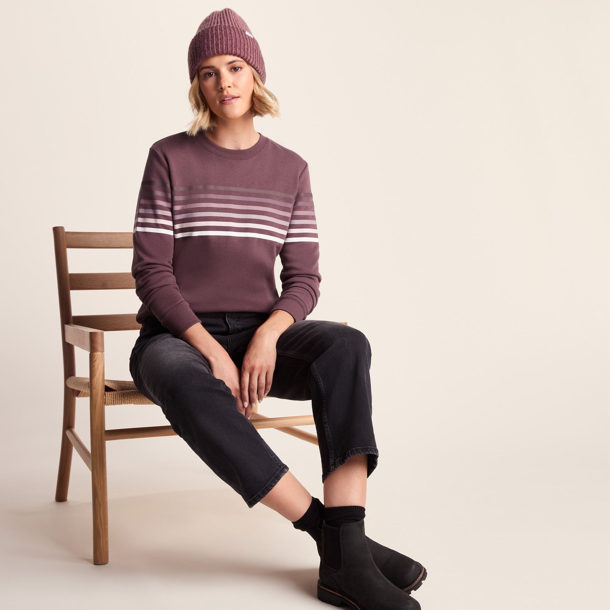 Bayman Womens Supersoft Sweat - Dark Mauve