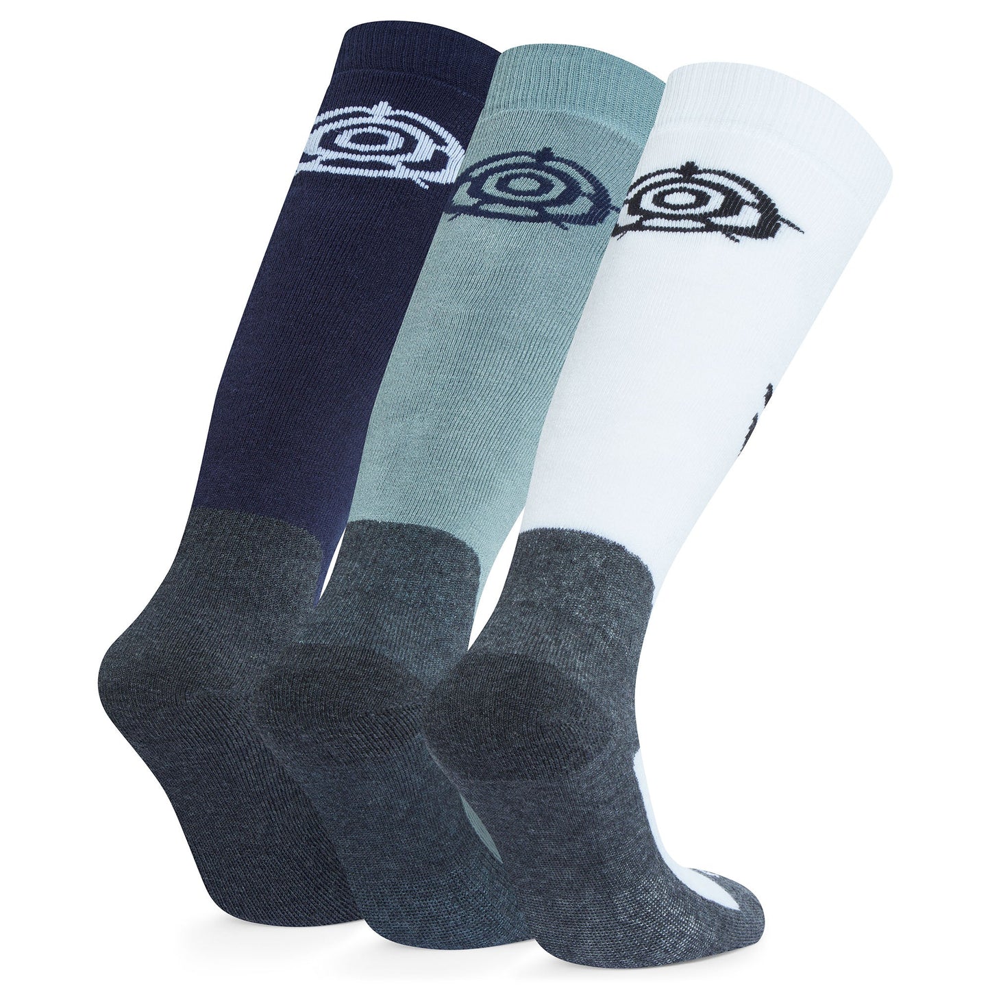 Bergenz 3 Pack Womens Ski Socks - Oxford Blue/Mist Grey/Optic White