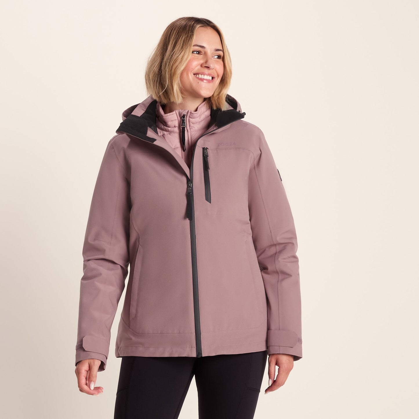 Beverley Womens 3-in-1 Waterproof Jacket - Mauve