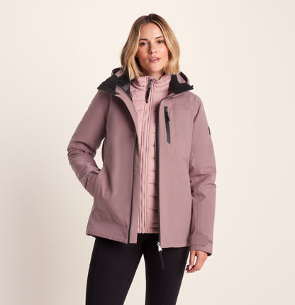 Beverley Womens 3-in-1 Waterproof Jacket - Mauve
