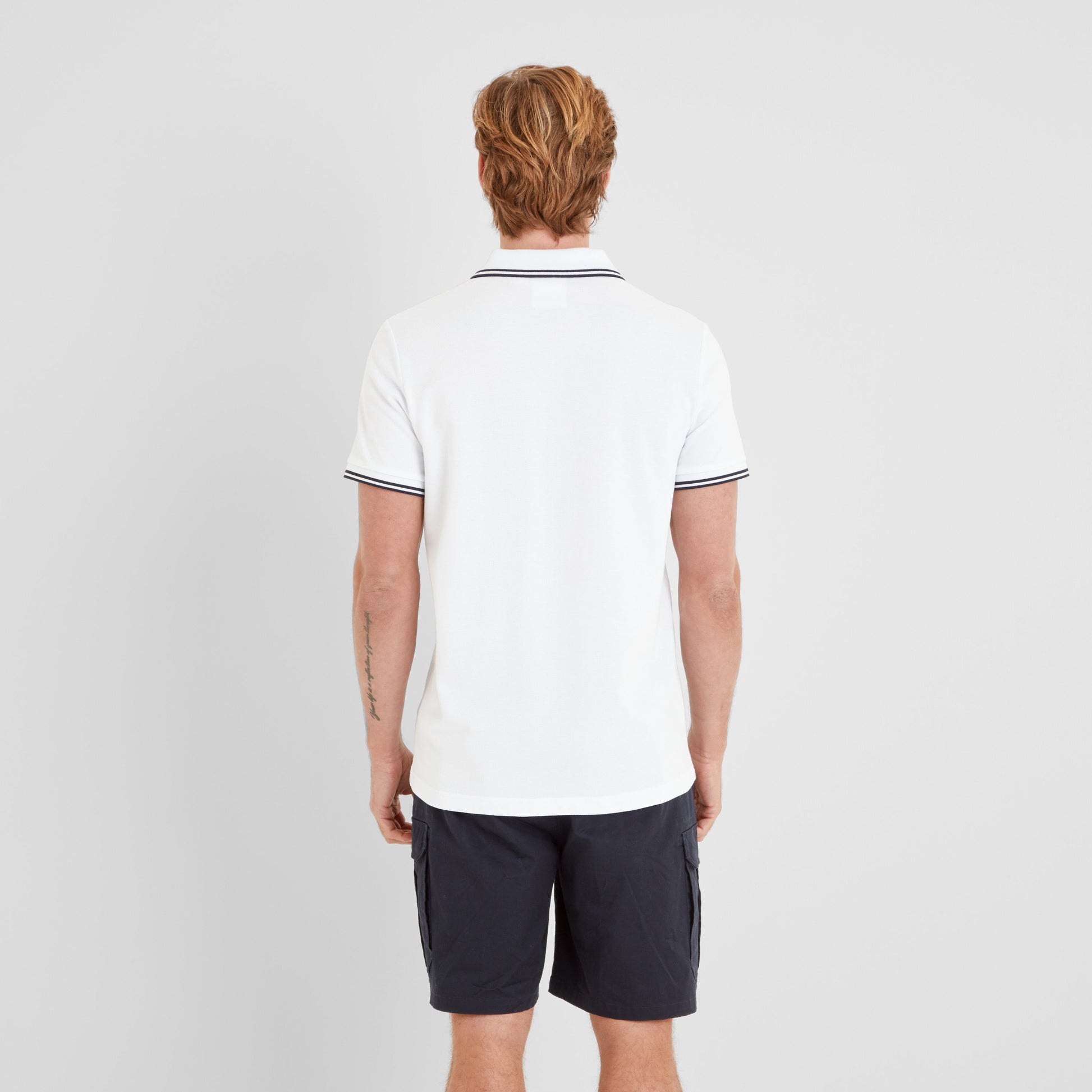 Biston Mens 100% Cotton Pique Polo Shirt - Optic White