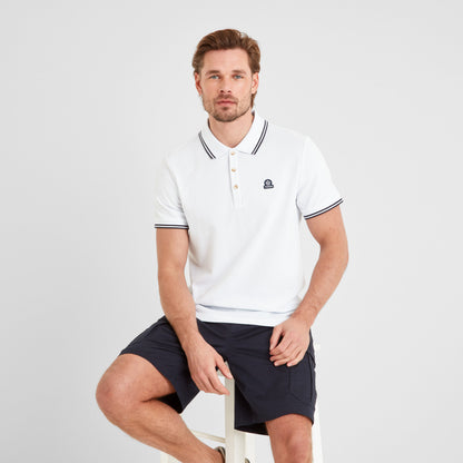 Biston Mens 100% Cotton Pique Polo Shirt - Optic White