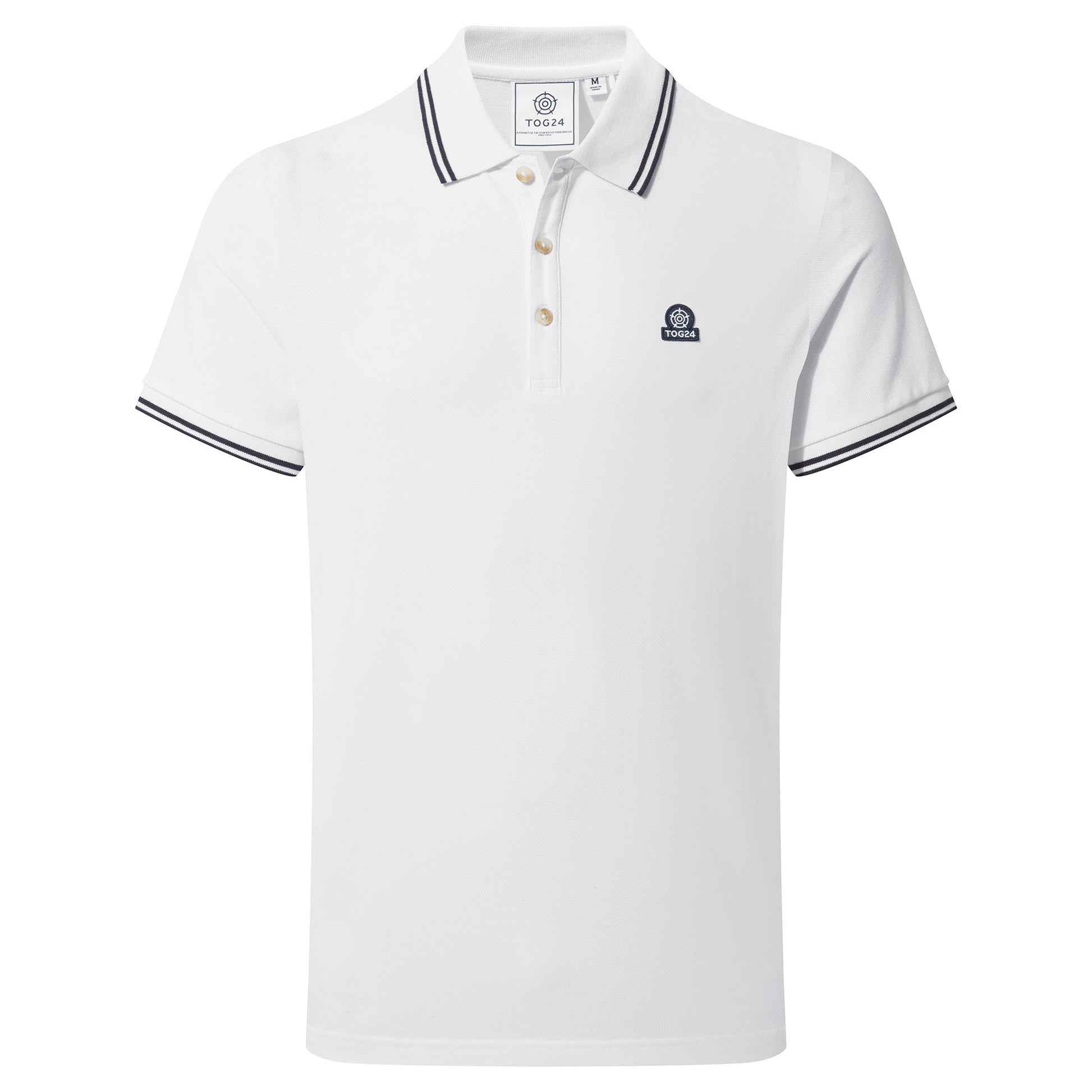 Biston Mens 100% Cotton Pique Polo Shirt - Optic White