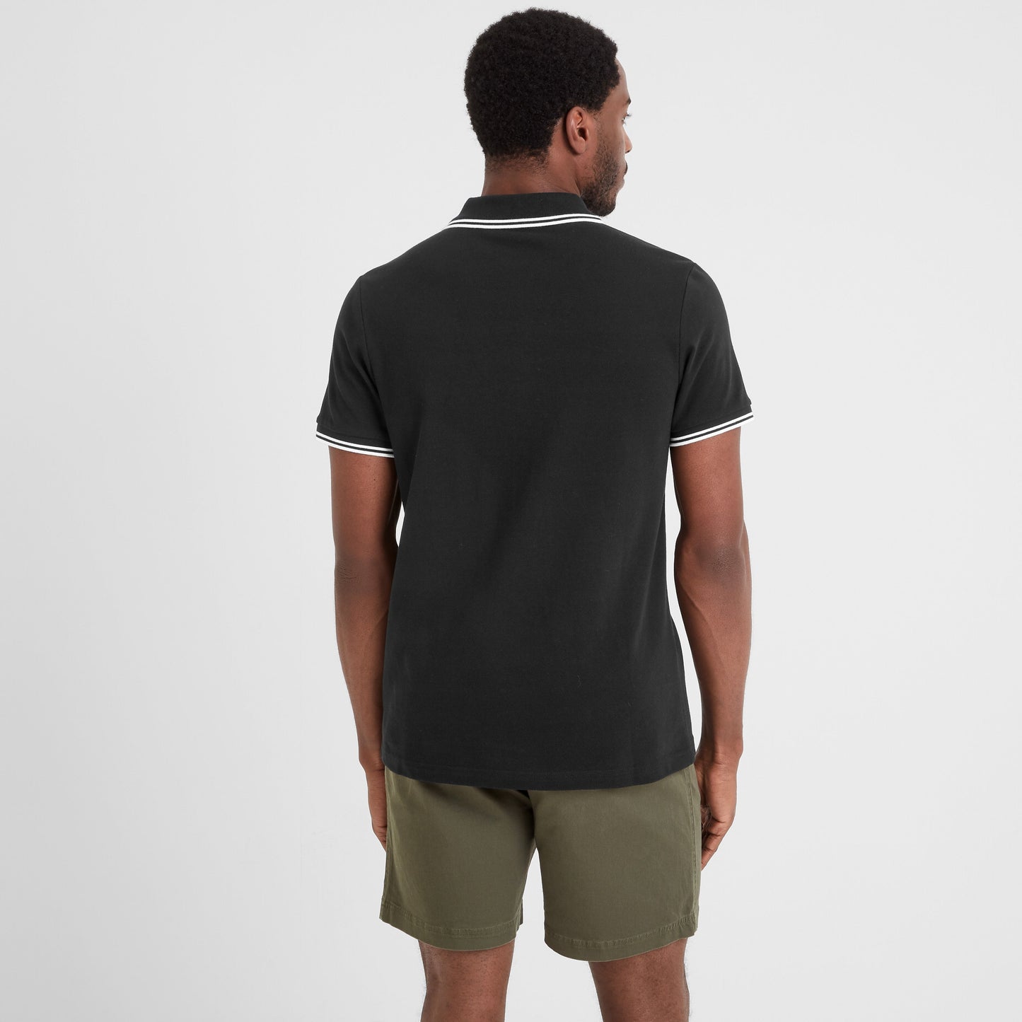 Biston Mens 100% Cotton Pique Polo Shirt - Black