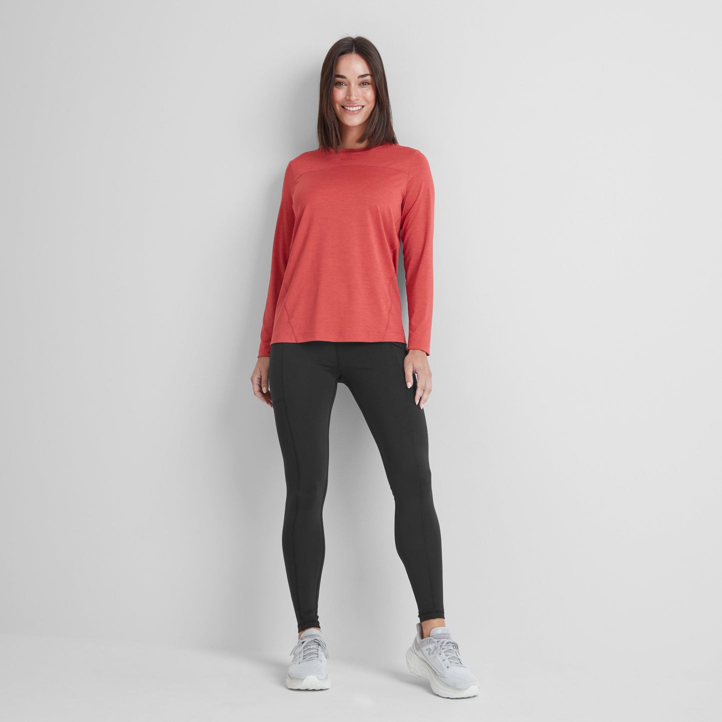 Blakely Womens Long Sleeve Performance Top - Cranberry Marl