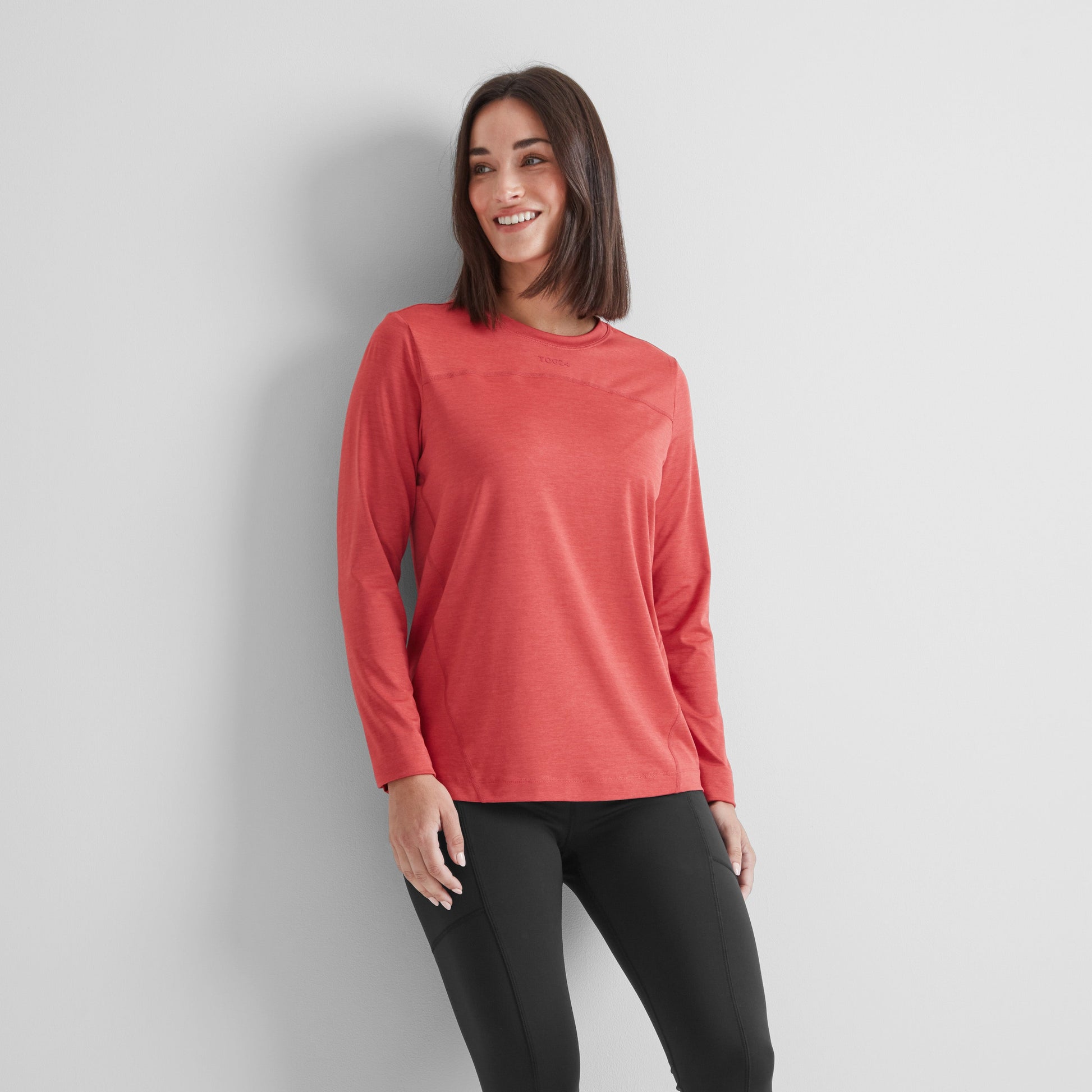 Blakely Womens Long Sleeve Performance Top - Cranberry Marl