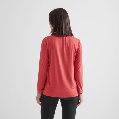 Blakely Womens Long Sleeve Performance Top - Cranberry Marl