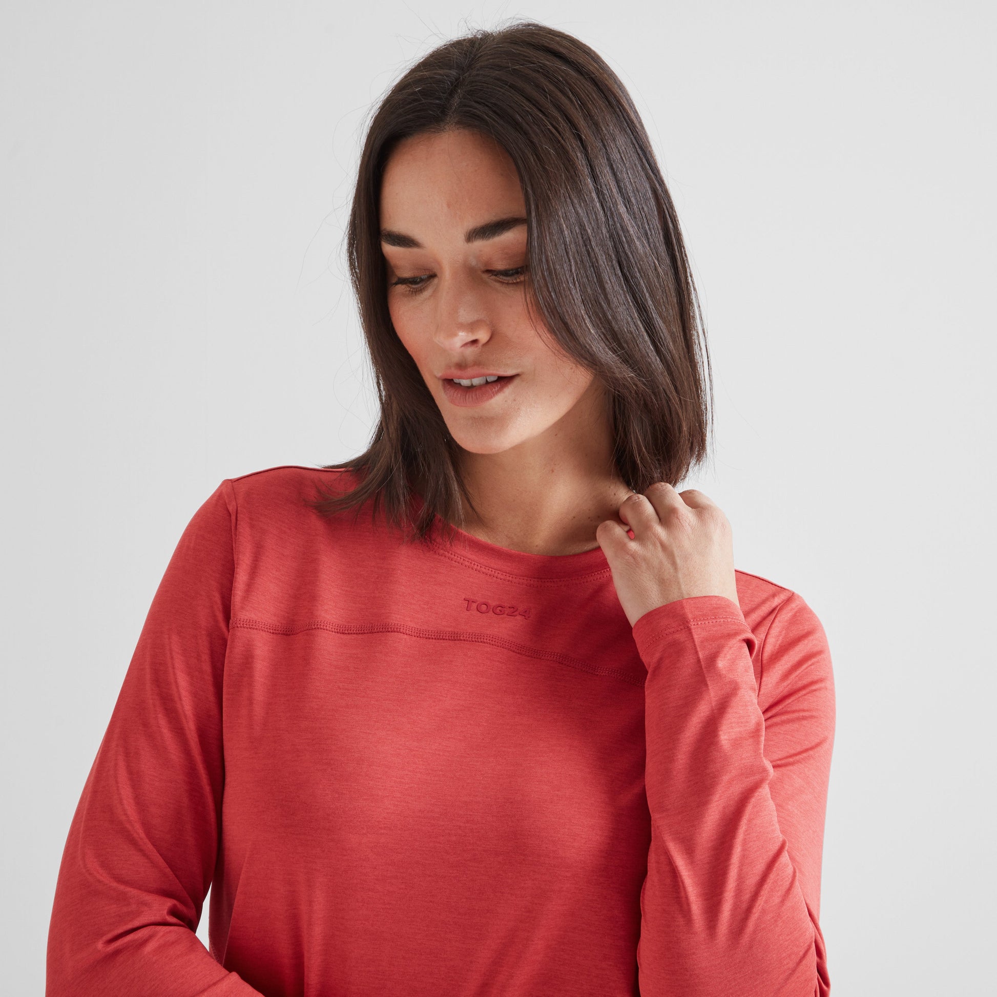 Blakely Womens Long Sleeve Performance Top - Cranberry Marl