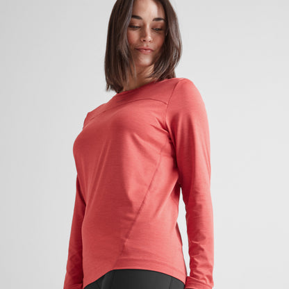 Blakely Womens Long Sleeve Performance Top - Cranberry Marl
