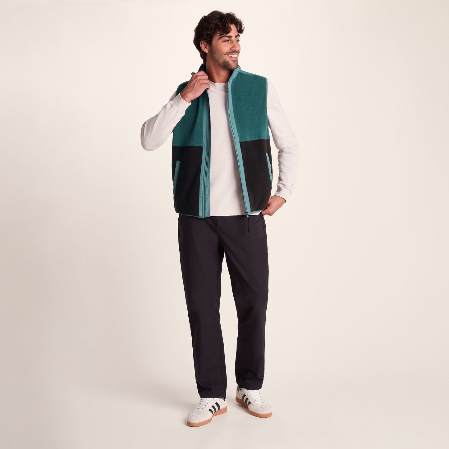 Boltby Mens Relaxed Fit Microfleece Gilet - Hydro Blue/Black