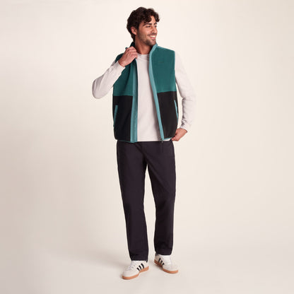 Boltby Mens Relaxed Fit Microfleece Gilet - Hydro Blue/Black