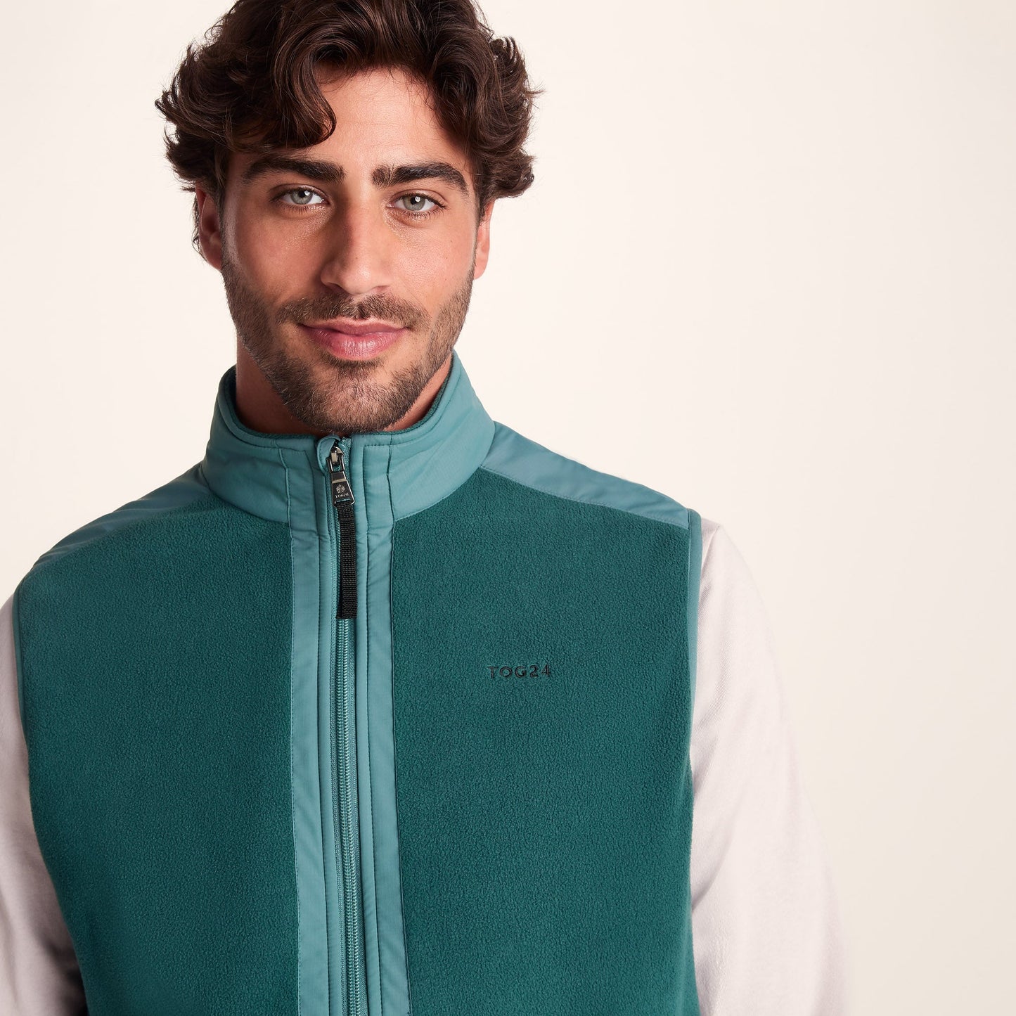 Boltby Mens Relaxed Fit Microfleece Gilet - Hydro Blue/Black