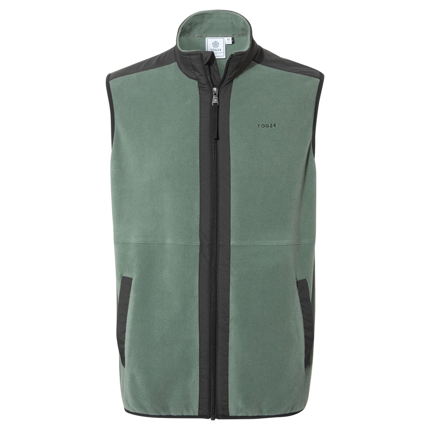 Boltby Mens Relaxed Fit Microfleece Gilet - Black/Light Forest