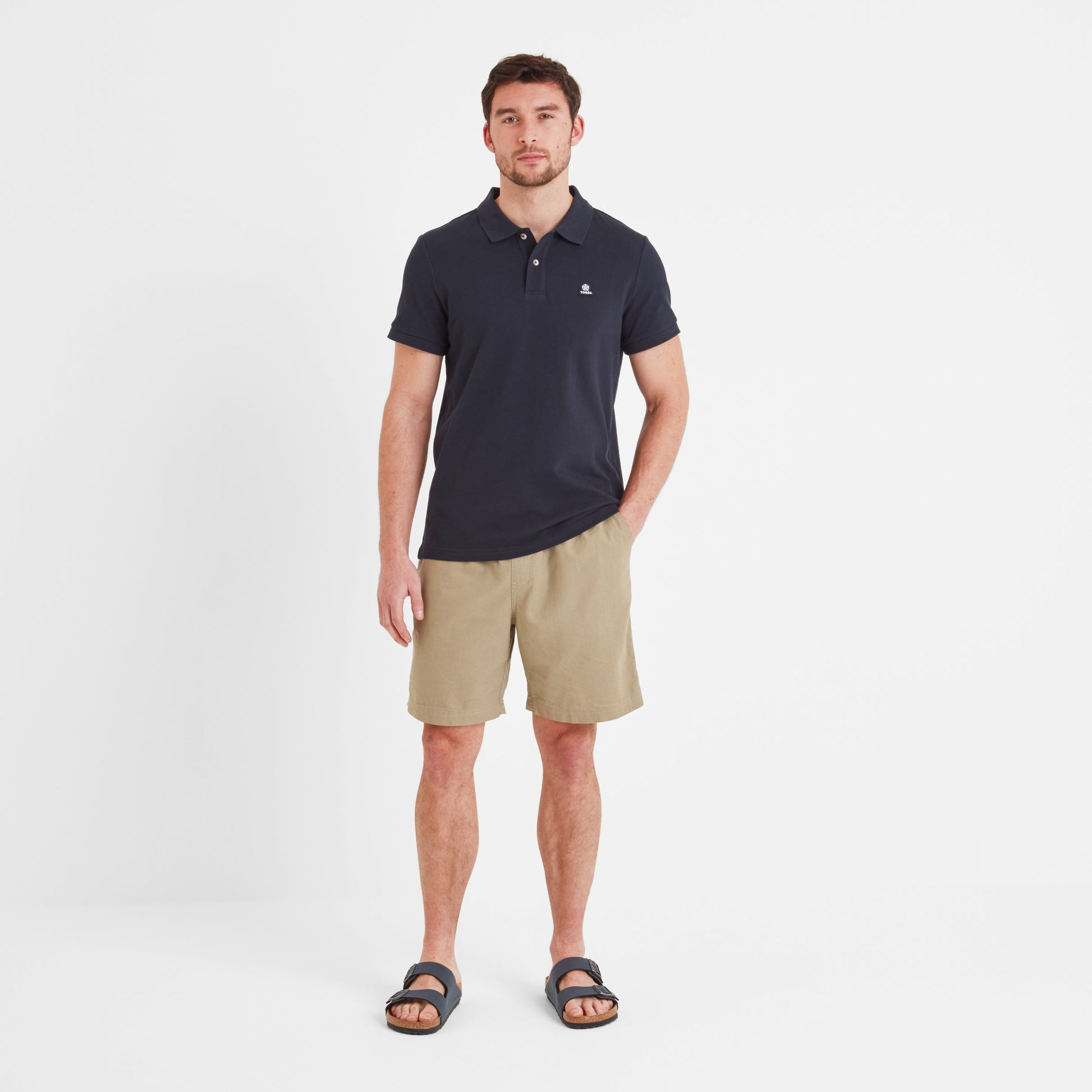 Braunton Mens 100% Cotton Pique Polo Shirt - Dark Indigo