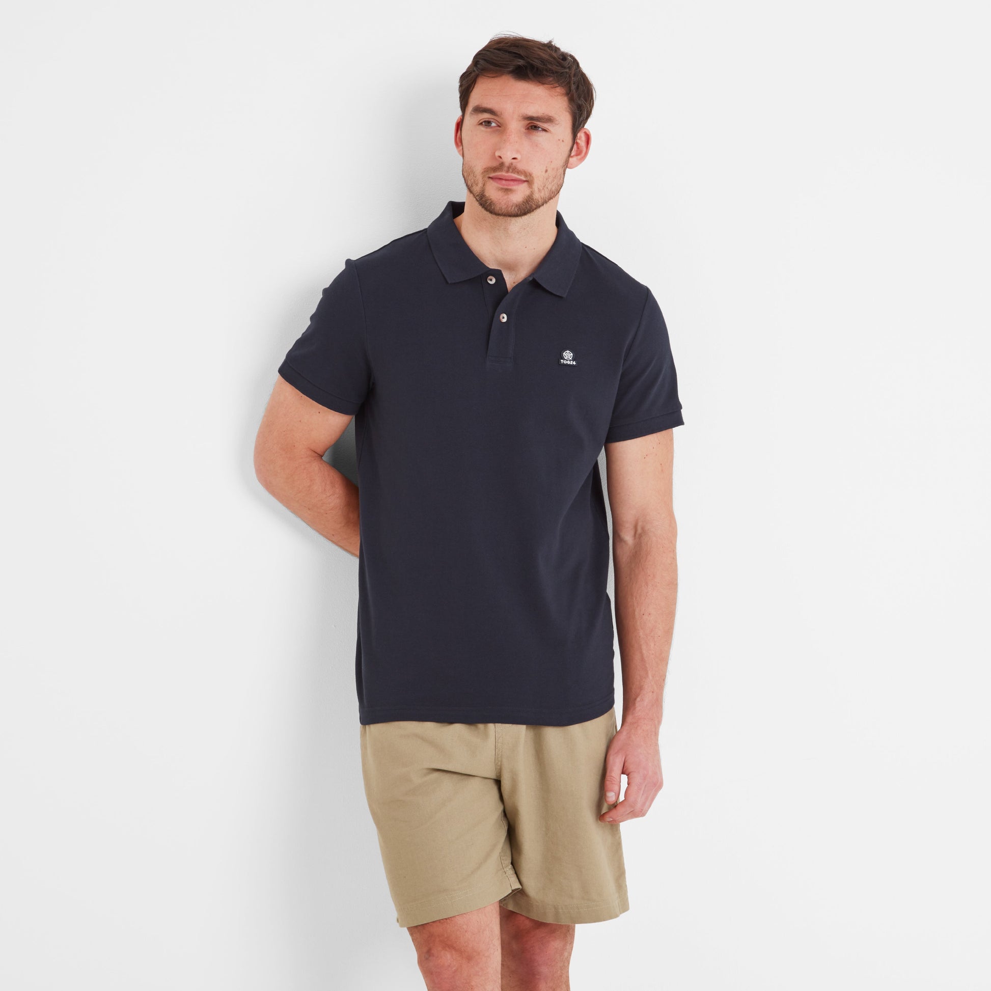 Braunton Mens 100% Cotton Pique Polo Shirt - Dark Indigo