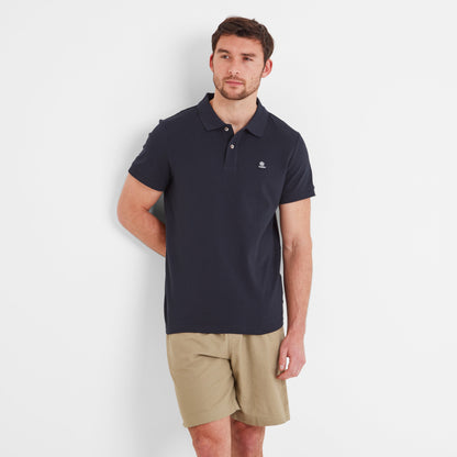 Braunton Mens 100% Cotton Pique Polo Shirt - Dark Indigo