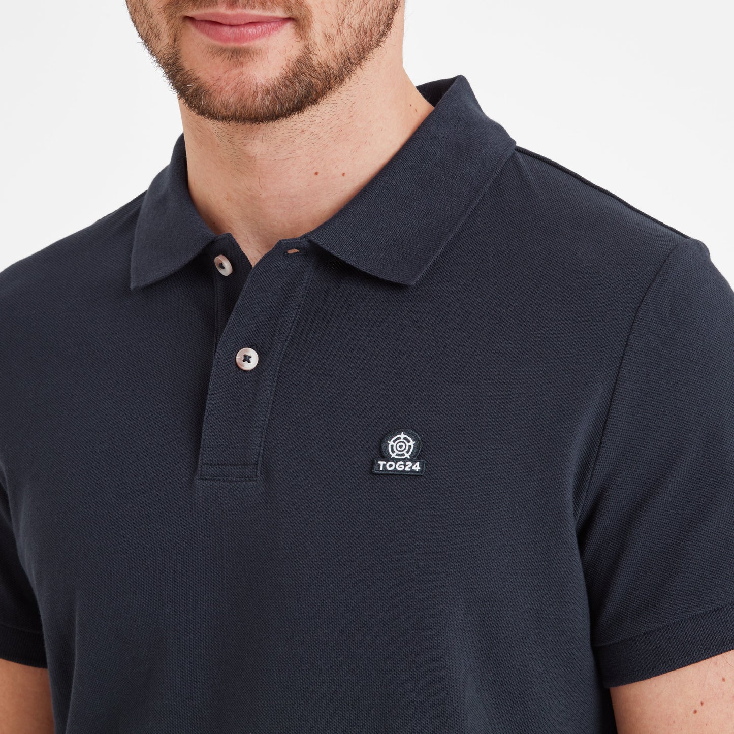 Braunton Mens 100% Cotton Pique Polo Shirt - Dark Indigo