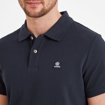 Braunton Mens 100% Cotton Pique Polo Shirt - Dark Indigo