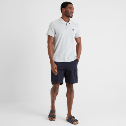 Braunton Mens 100% Cotton Pique Polo Shirt - Light Grey Marl
