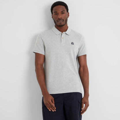 Braunton Mens 100% Cotton Pique Polo Shirt - Light Grey Marl