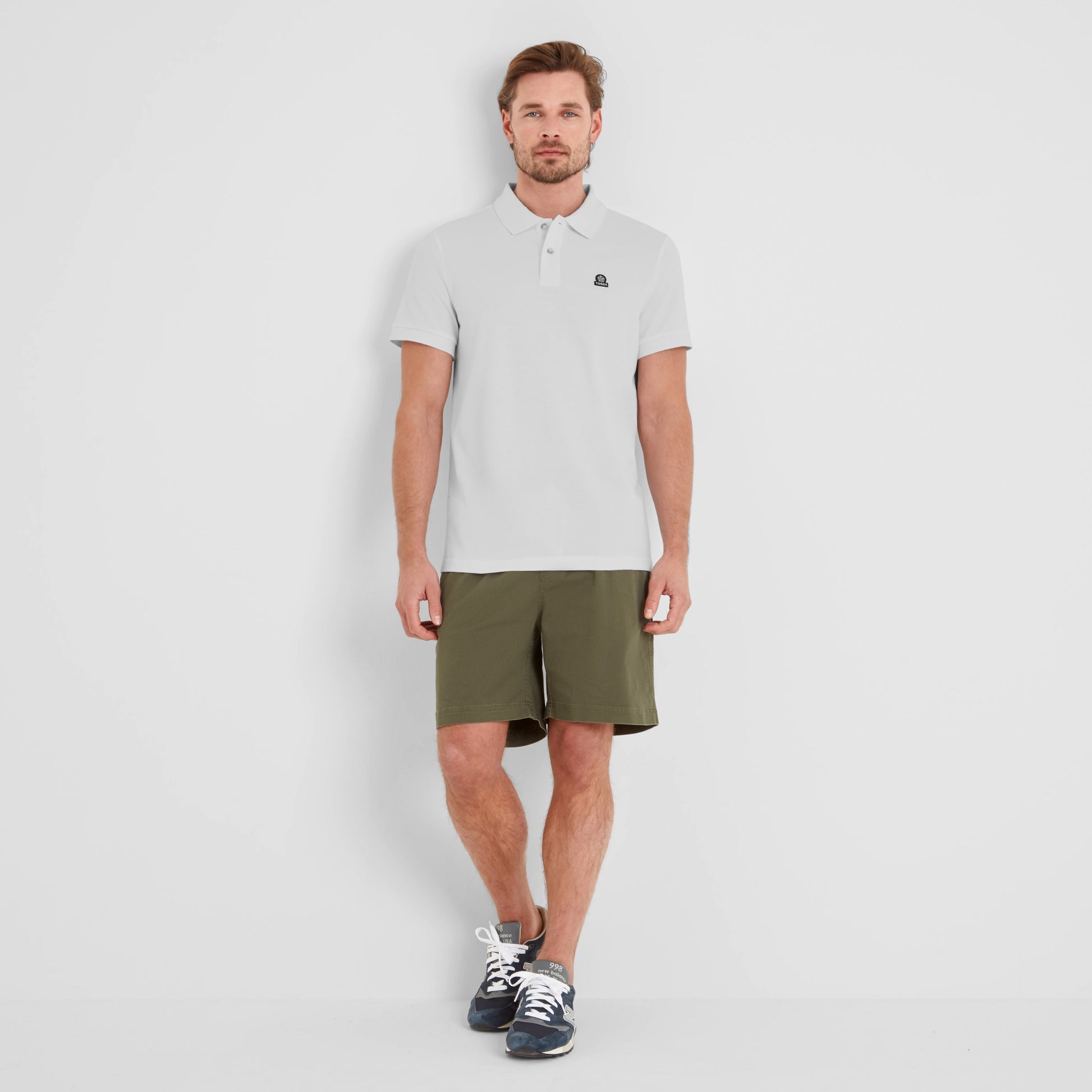 Braunton Mens 100% Cotton Pique Polo Shirt - Optic White