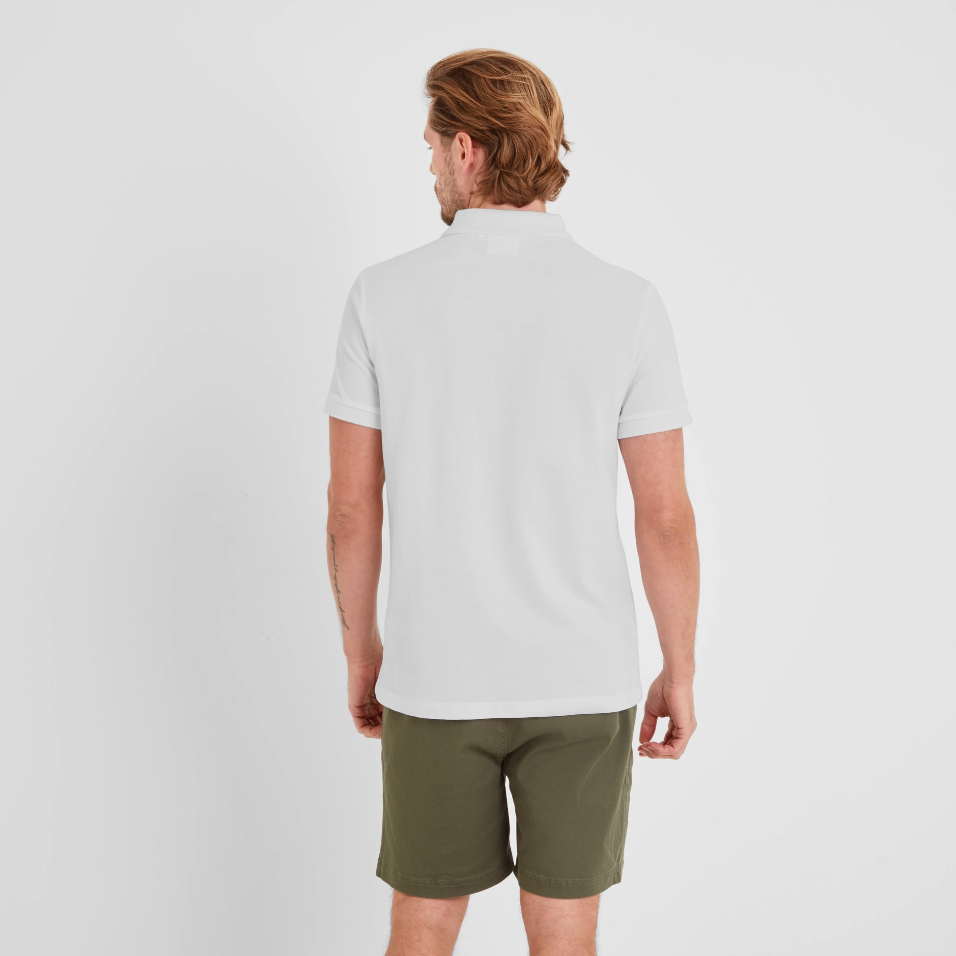 Braunton Mens 100% Cotton Pique Polo Shirt - Optic White