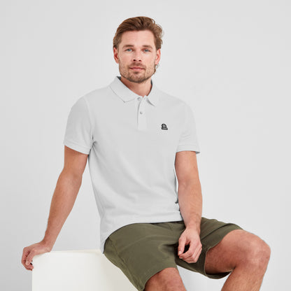 Braunton Mens 100% Cotton Pique Polo Shirt - Optic White