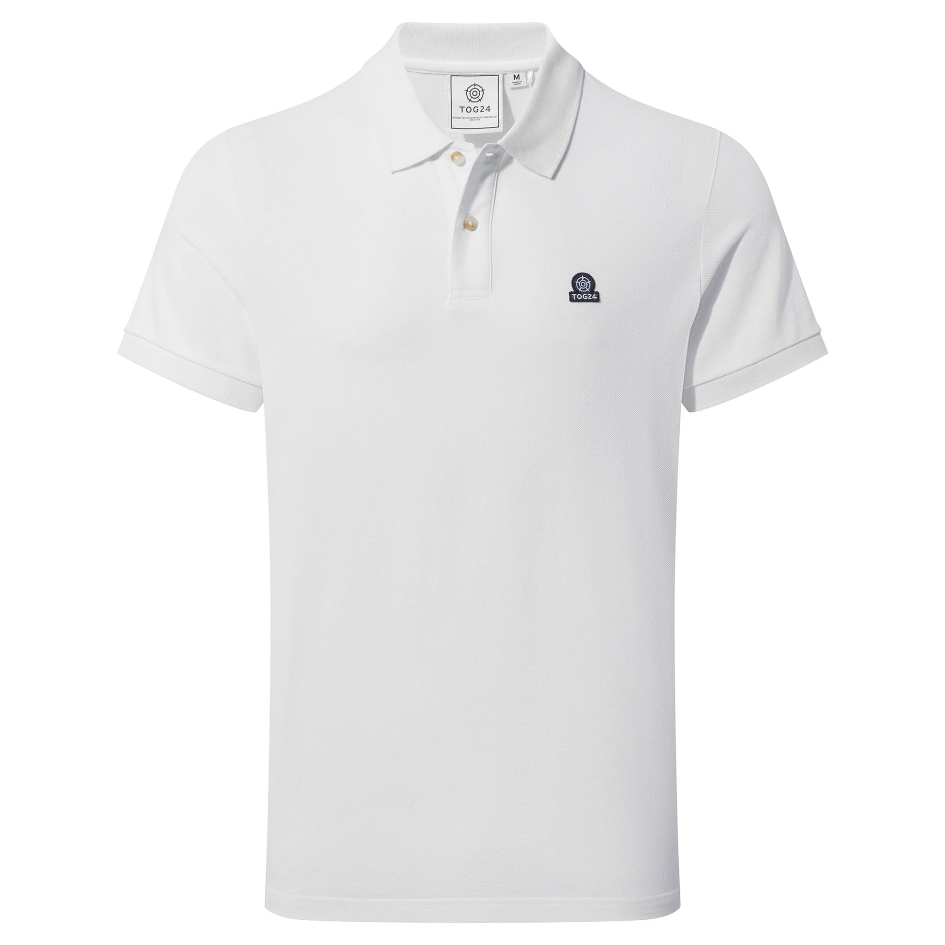 Braunton Mens 100% Cotton Pique Polo Shirt - Optic White