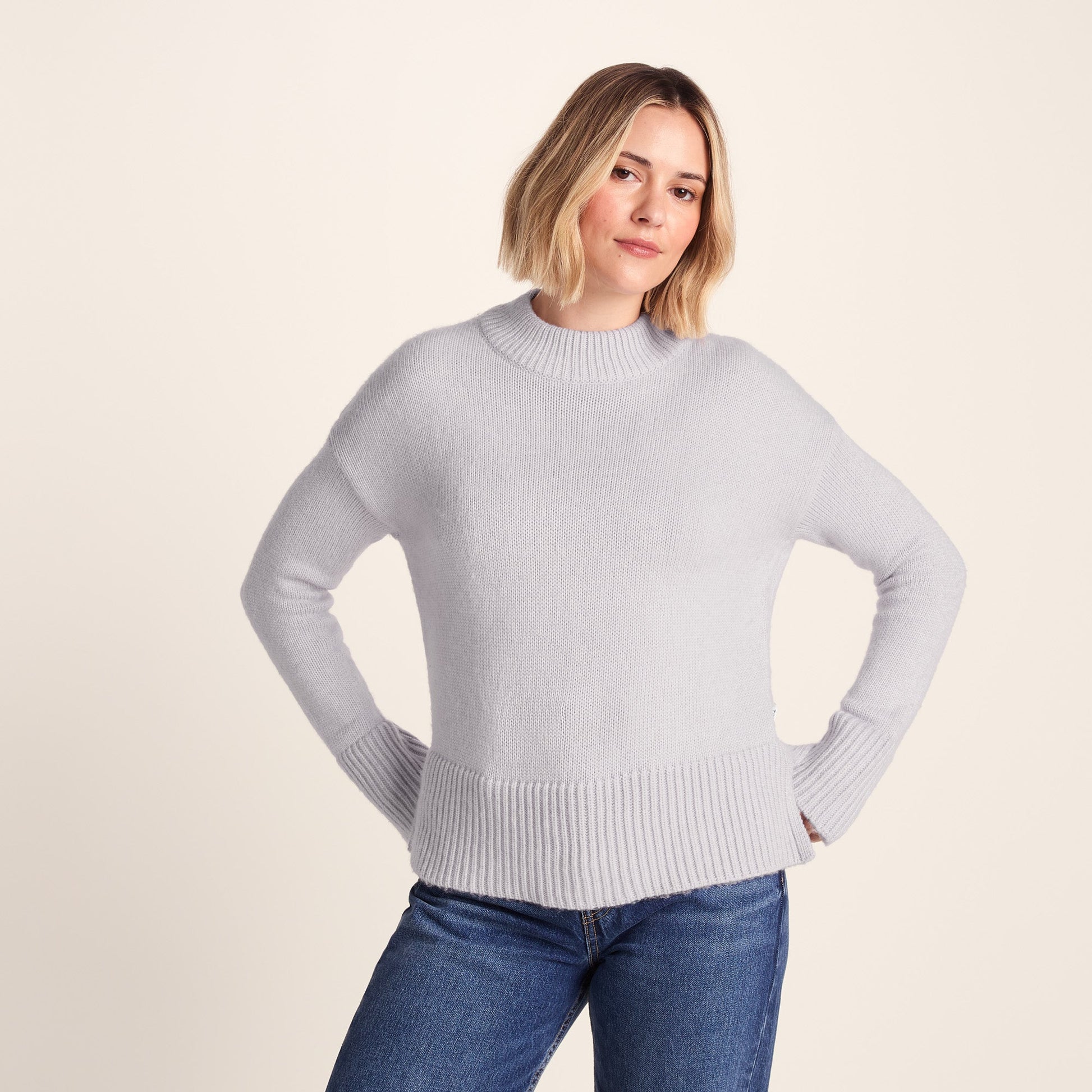 Bree Womens Supersoft Knitted Jumper - Lavender Grey