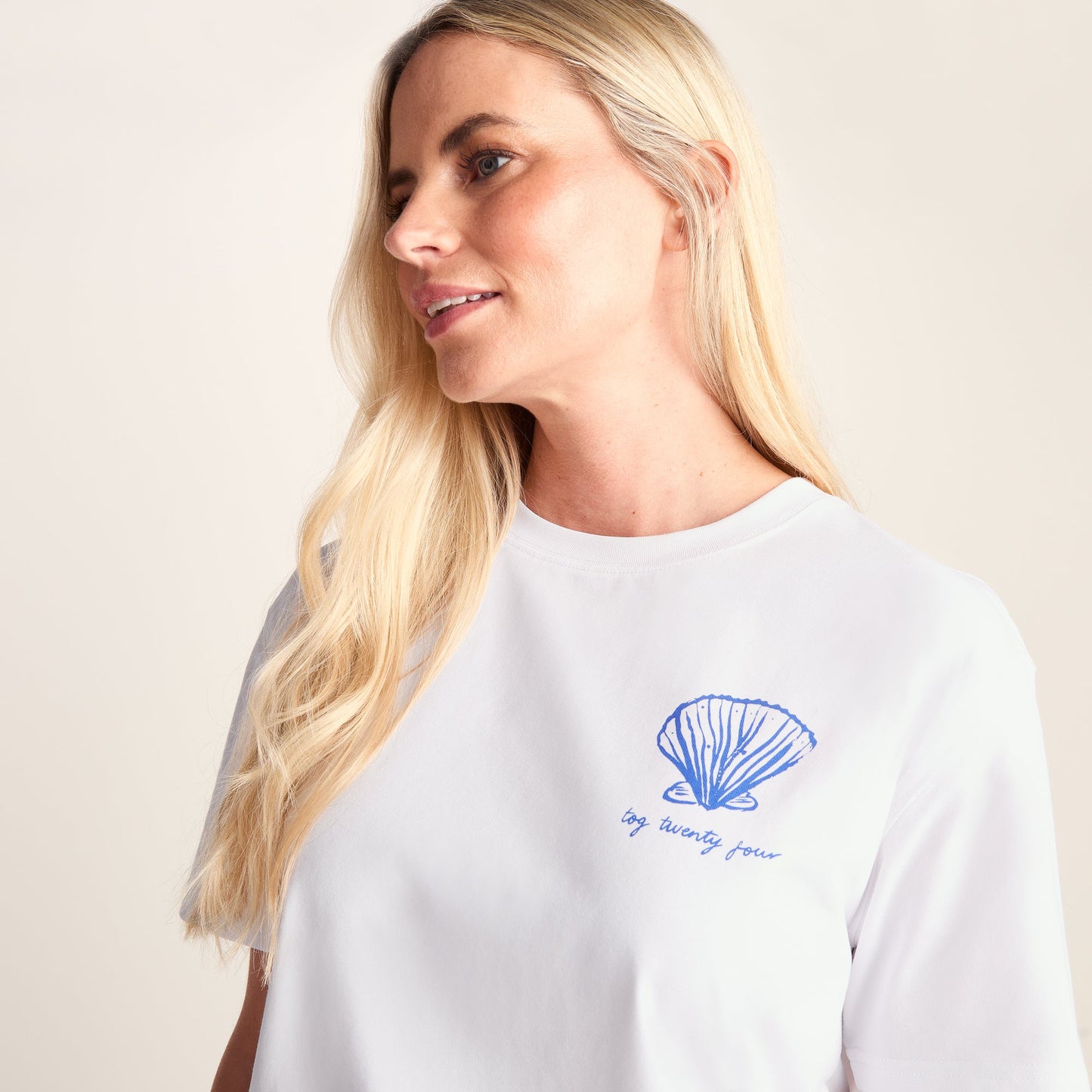 Caggie Womens Relaxed Fit Premium Supersoft Emmy Lupin T-Shirt - Optic White
