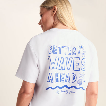 Caggie Womens Relaxed Fit Premium Supersoft Emmy Lupin T-Shirt - Optic White