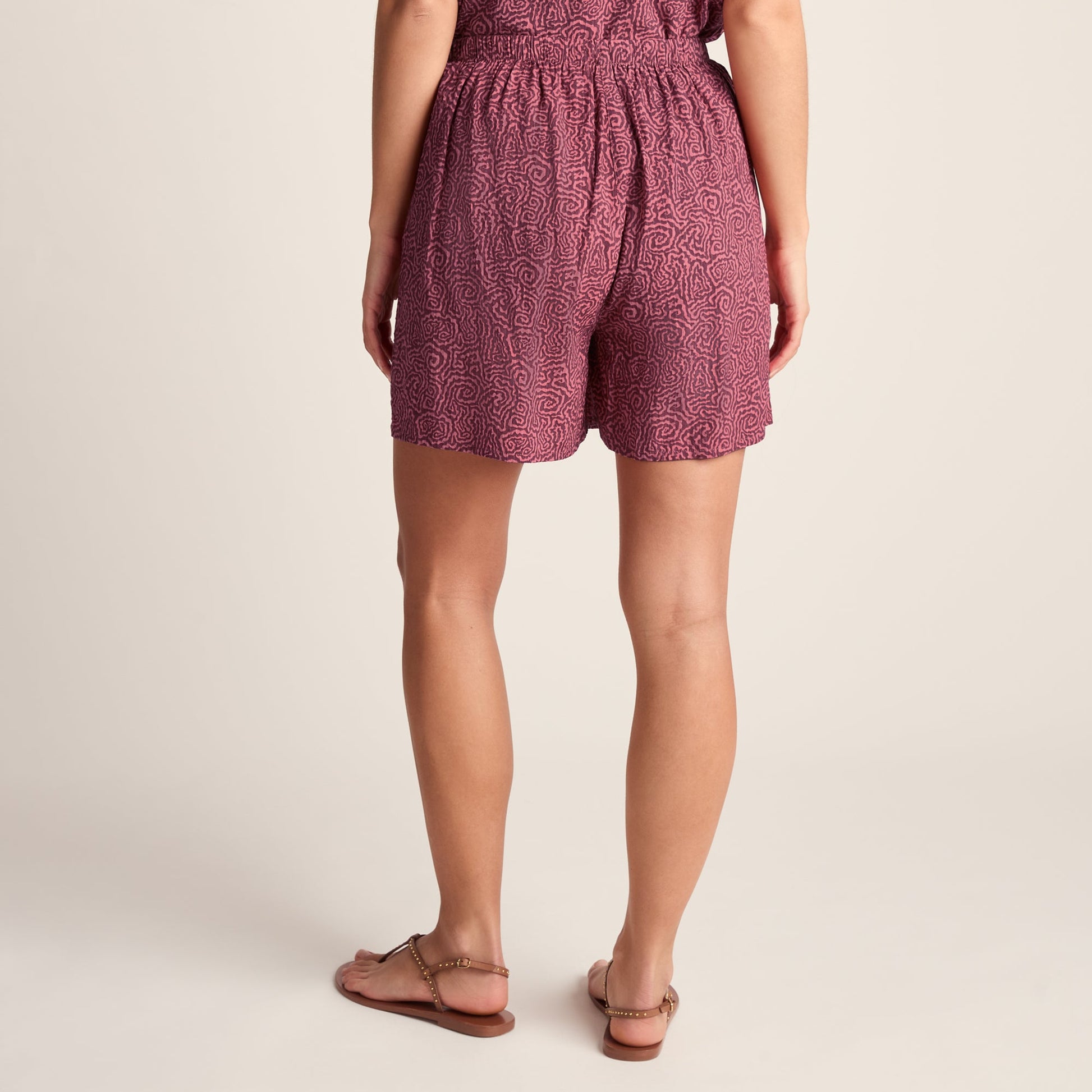 Callie Womens Ecoverse Shorts - Black Raspberry Wiggle Print