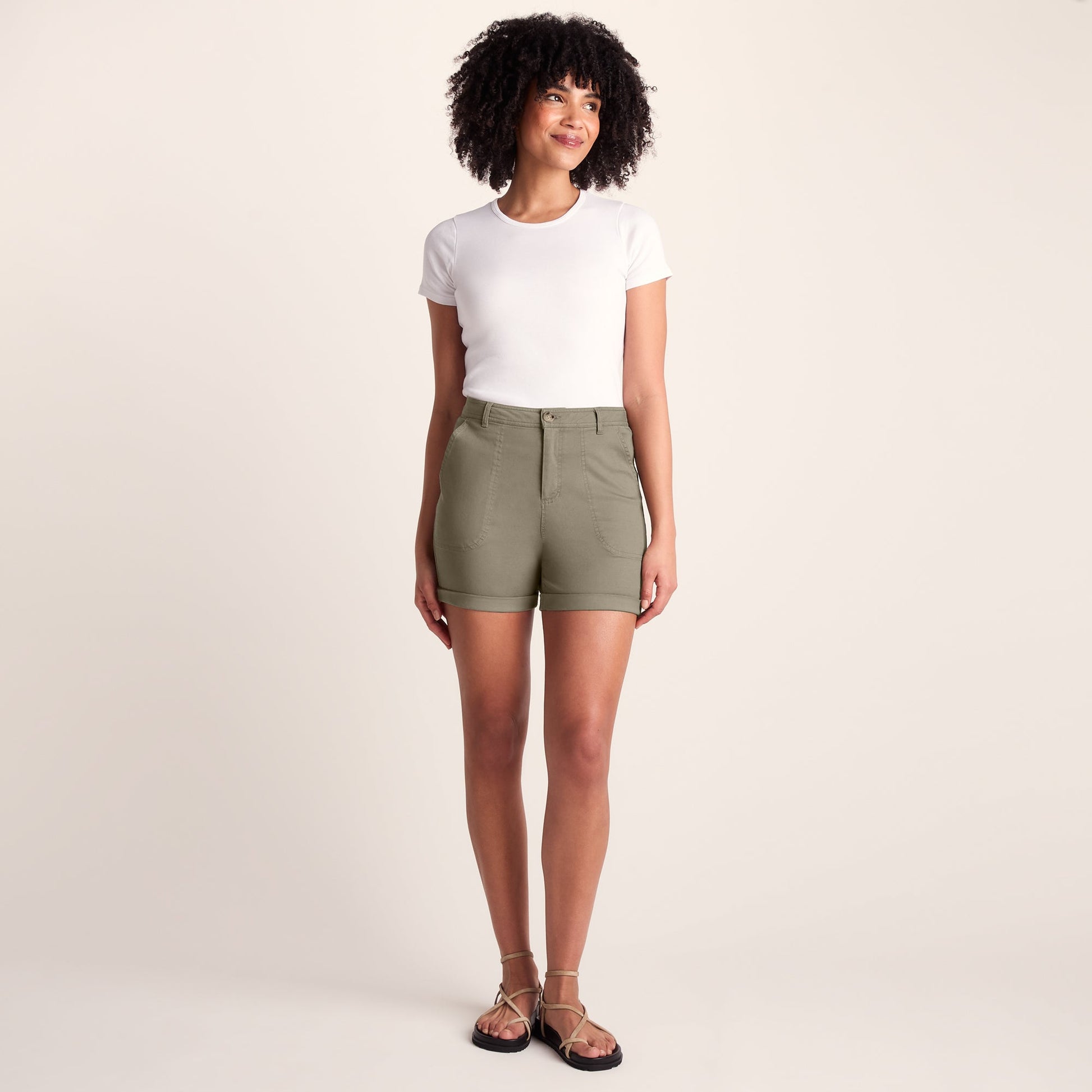 Canvey Womens Chino Shorts - Sage Green
