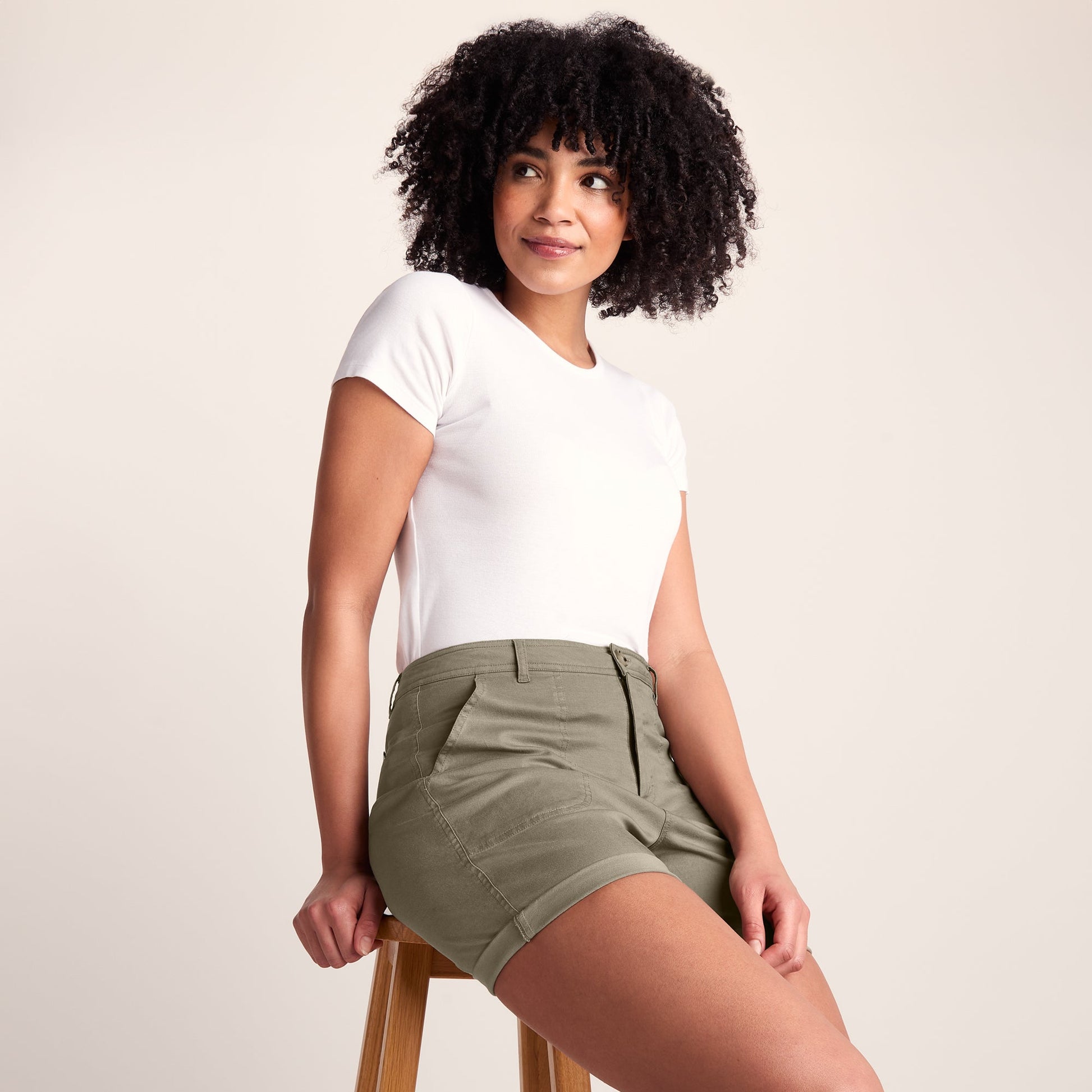 Canvey Womens Chino Shorts - Sage Green