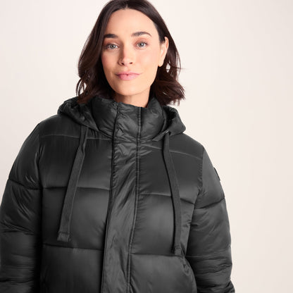 Cautley Womens Long Padded Shower Resistant Jacket - Black