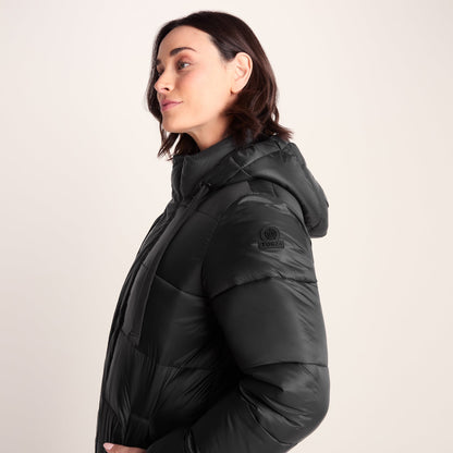 Cautley Womens Long Padded Shower Resistant Jacket - Black