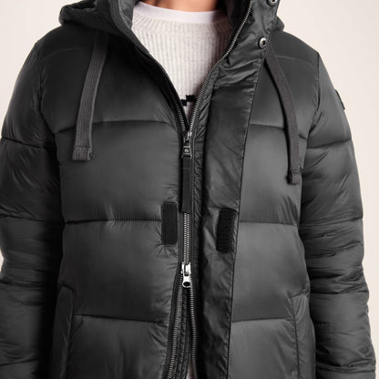 Cautley Womens Long Padded Shower Resistant Jacket - Black