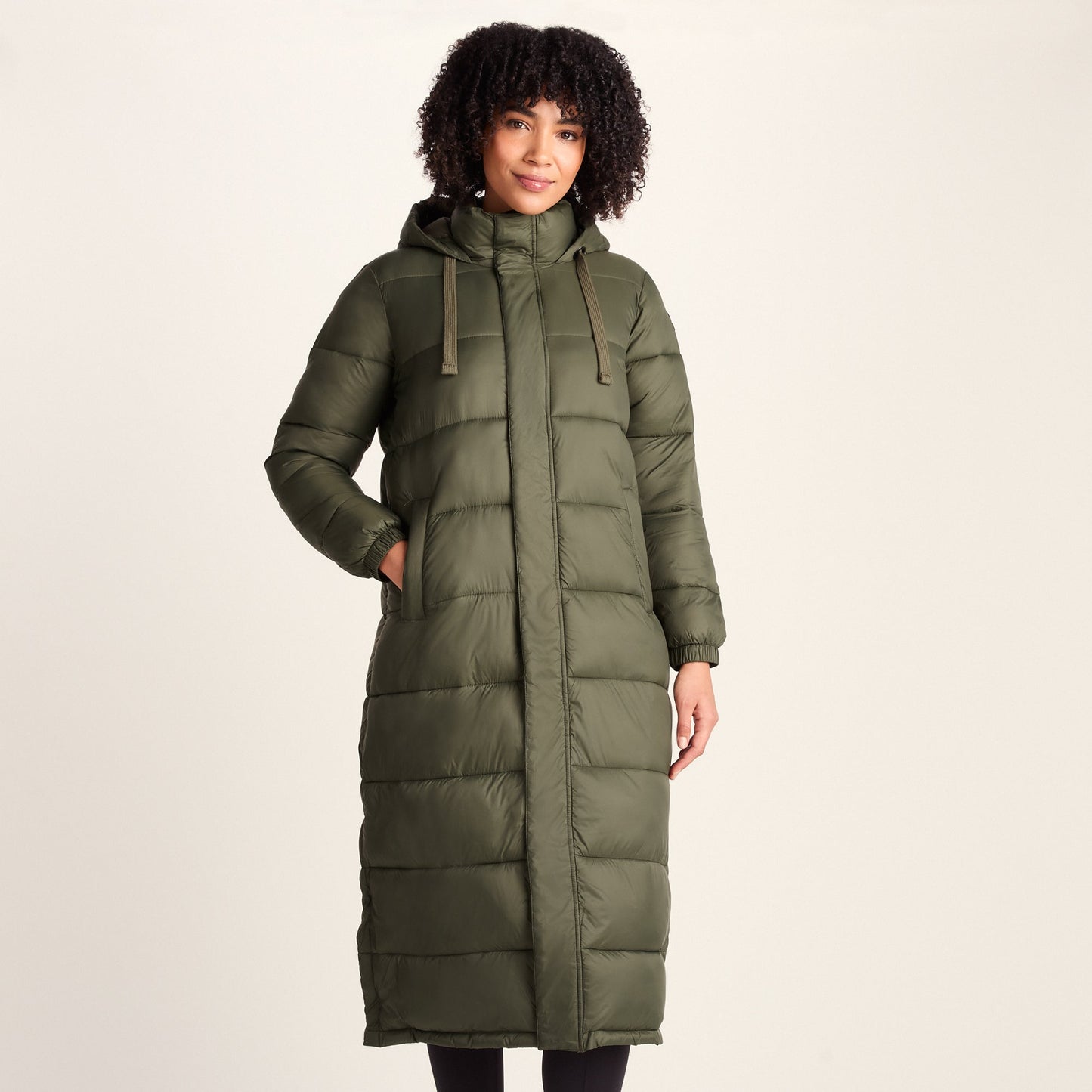 Cautley Womens Long Padded Shower Resistant Jacket - Khaki