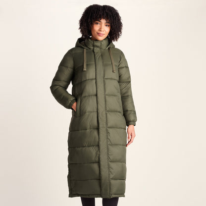 Cautley Womens Long Padded Shower Resistant Jacket - Khaki