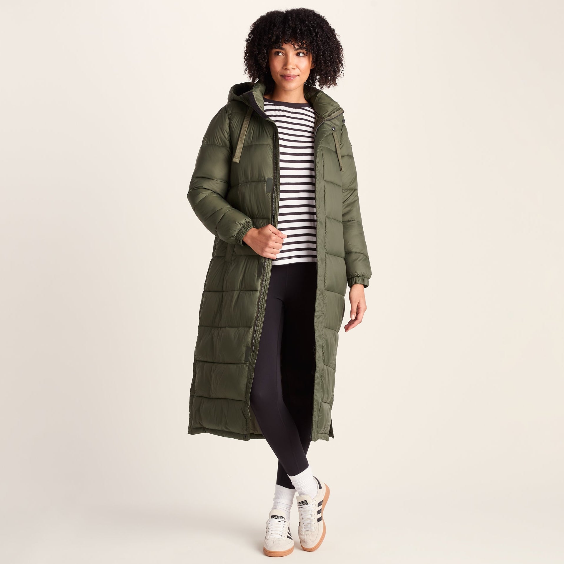 Cautley Womens Long Padded Shower Resistant Jacket - Khaki