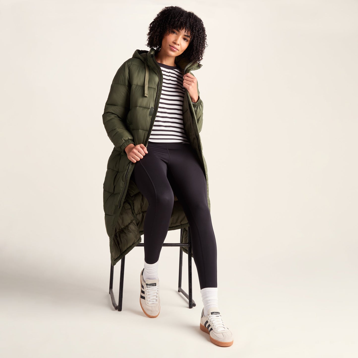 Cautley Womens Long Padded Shower Resistant Jacket - Khaki