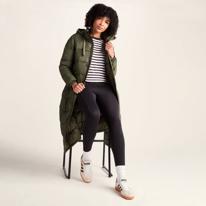 Cautley Womens Long Padded Shower Resistant Jacket - Khaki