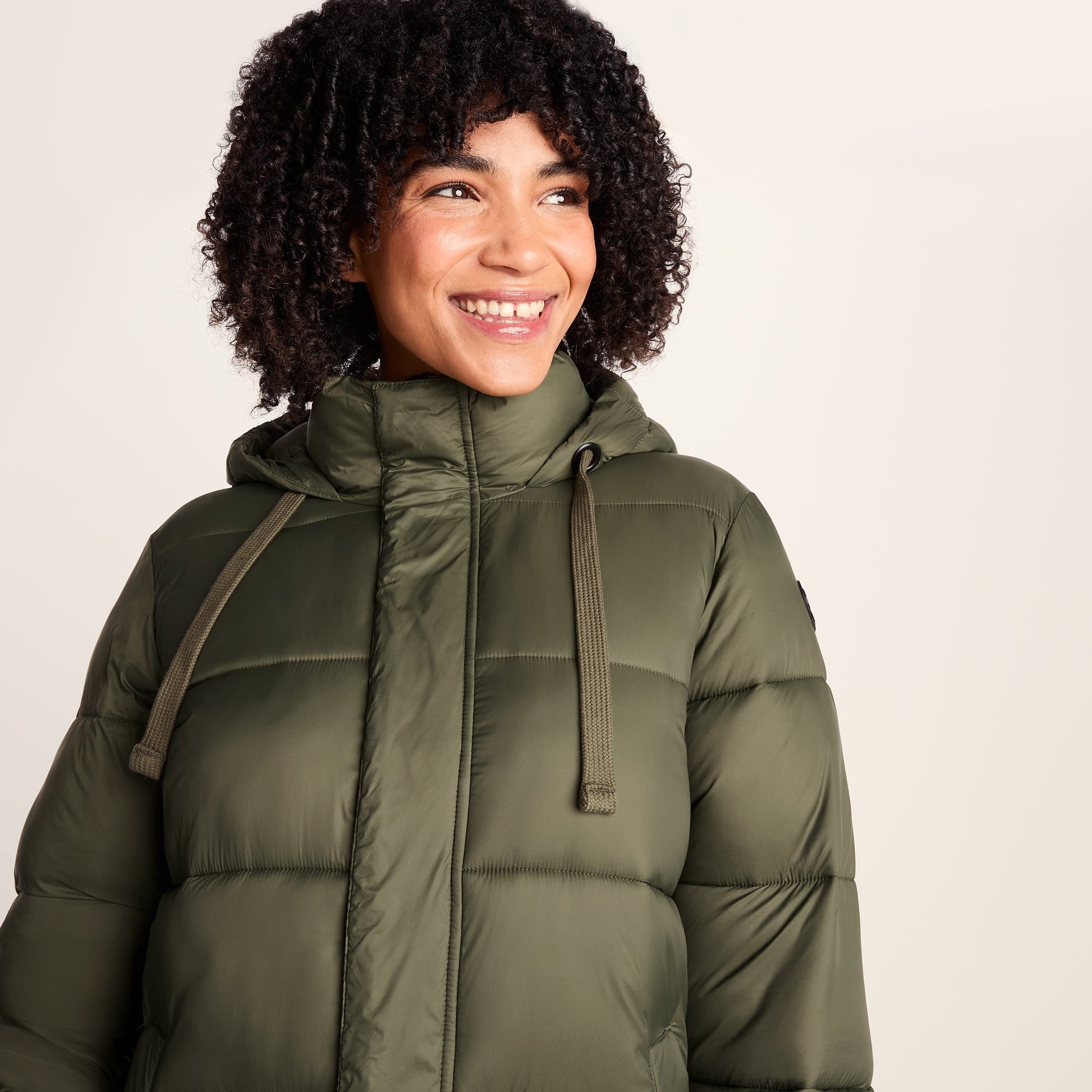 Cautley Womens Long Padded Shower Resistant Jacket - Khaki