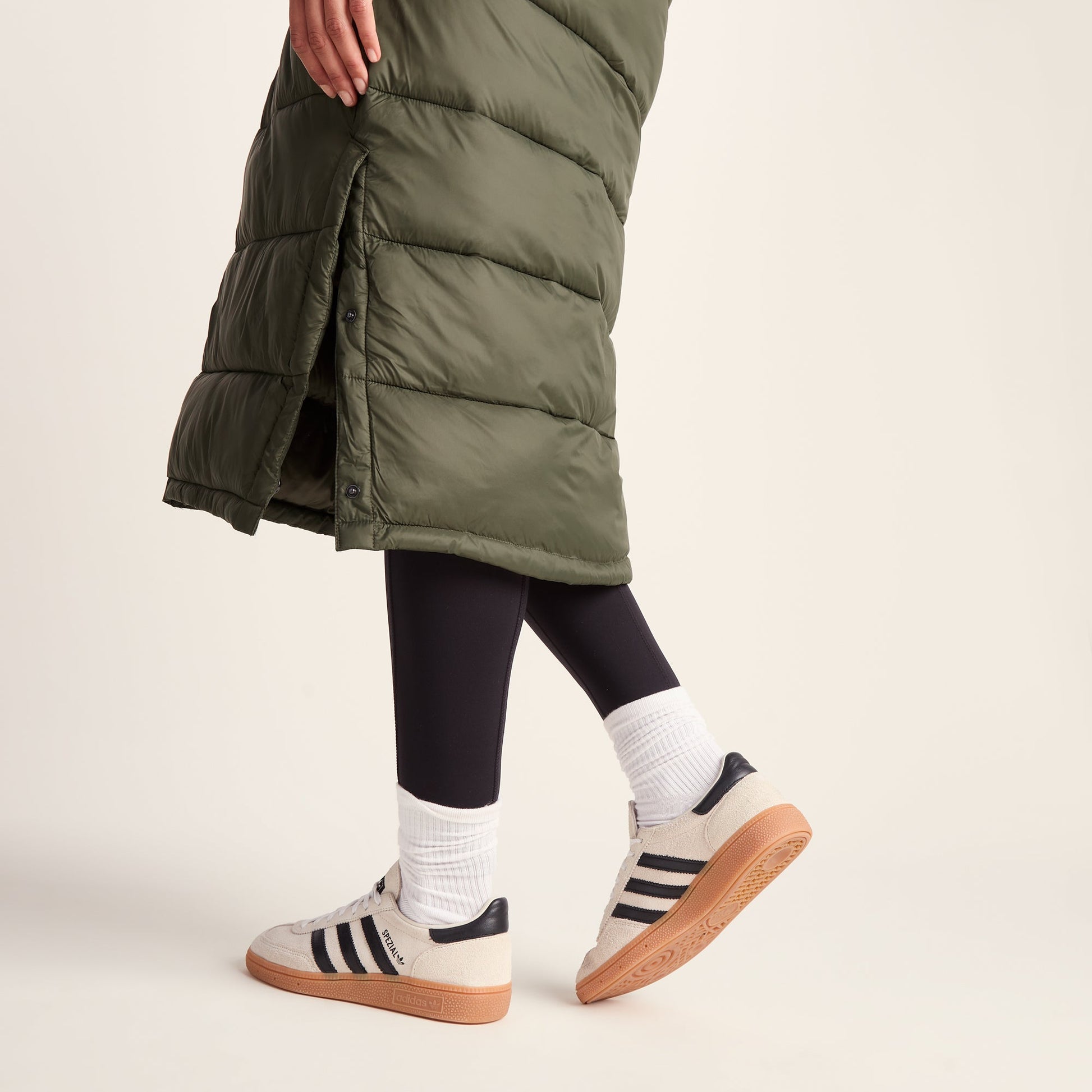 Cautley Womens Long Padded Shower Resistant Jacket - Khaki